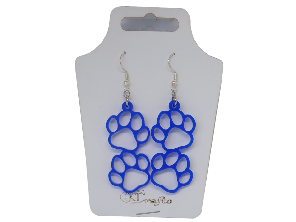 Pawprint - Earring Pair: Blue
